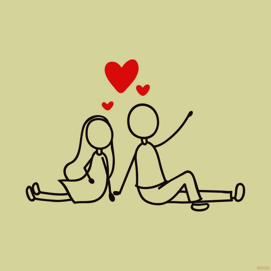 Picture of stick couple in love for introduction